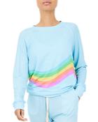 Stripe And Stare Rainbow Graphic Sweatshirt