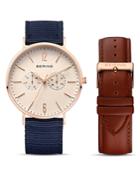 Bering Classic Watch, 40mm & Leather Strap Set