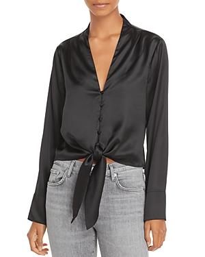 Aqua Tie Front Blouse - 100% Exclusive