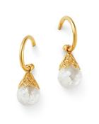 Bloomingdale's Opal Charm Huggie Hoop Earrings In 14k Yellow Gold - 100% Exclusive