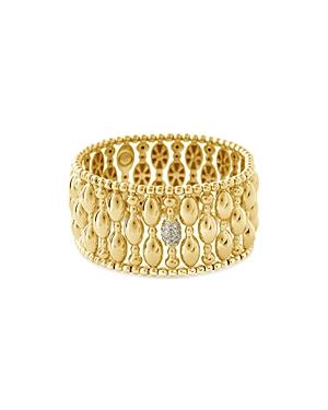 Hulchi Belluni 18k Yellow Gold Tresore Diamond Banded Stretch Bracelet