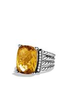 David Yurman Wheaton Ring With Lemon Citrine And Diamonds