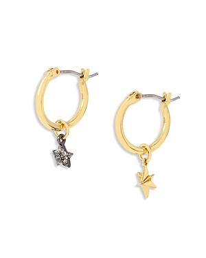 Allsaints Pave Celestial Charm Mismatch Huggie Hoop Earrings