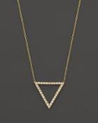 Zoe Chicco 14k Yellow Gold Pave Diamond Open Triangle Necklace, 16