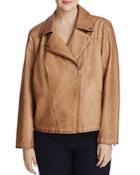 Bagatelle Plus Trapunto Quilted Faux Leather Moto Jacket