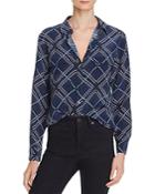 Equipment Slim Signature Diamond Print Silk Shirt