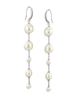 Nadri Boheme Graduated Simulated Pearl Linear Drop Earrings