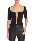 T By Alexander Wang Lace-up Jersey Bodysuit