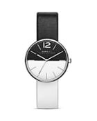 Marc By Marc Jacobs Peggy Black & White Leather Strap Watch, 36mm