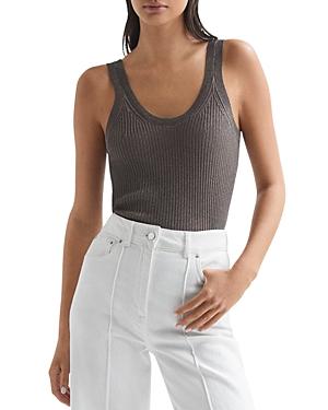 Reiss Imogen Metallic Sleeveless Knit Top