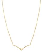 Moon & Meadow Diamond Curbed V Station Necklace In 14k Yellow Gold, 18 - 100% Exclusive