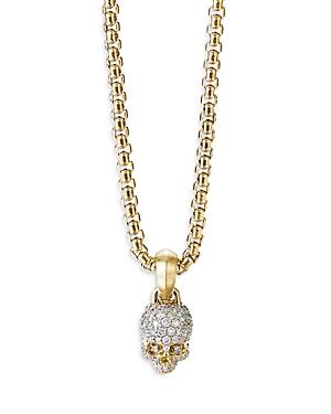 David Yurman 18k Yellow Gold Skull Charm With Diamonds