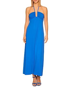 Susana Monaco Ruched Halter Maxi Dress