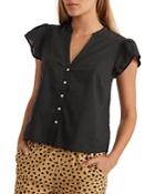 Marine Layer Femme Flutter Sleeve Top