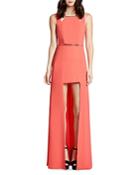Halston Heritage High Low Crepe Gown