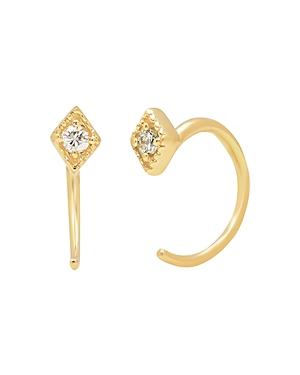 Iconery 14k Yellow Gold Kite Hook Earrings With Diamonds