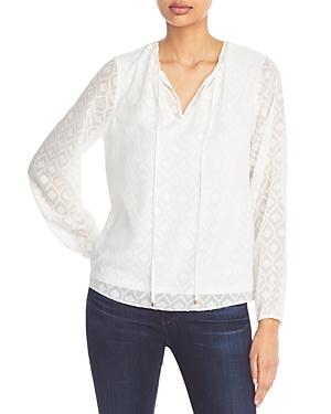 T Tahari Tie Neck Overlay Top