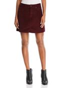 7 For All Mankind Corduroy Mini Skirt In Ruby