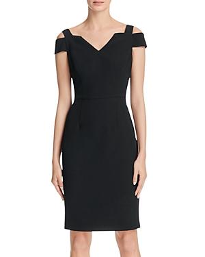 Adrianna Papell Cold Shoulder Crepe Sheath Dress