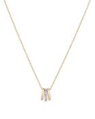 Adina Reyter 14k Yellow And Rose Gold Bead Party Diamond Three's Company Necklace, 16
