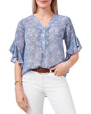 Vince Camuto Floral Print Flutter Sleeve Blouse