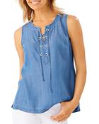 Tommy Bahama Lace Up Sleeveless Top