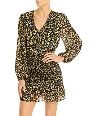 Lost And Wander Animal Print Smocked Mini Dress