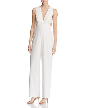 Aidan By Aidan Mattox Plunging Crepe Jumpsuit