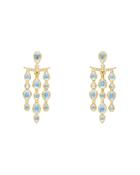 Temple St. Clair 18k Yellow Gold Seta Moon Blue Moonstone & Diamond Fringe Earrings