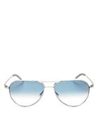 Oliver Peoples Benedict S-chrome Brow Bar Aviator Sunglasses, 59mm
