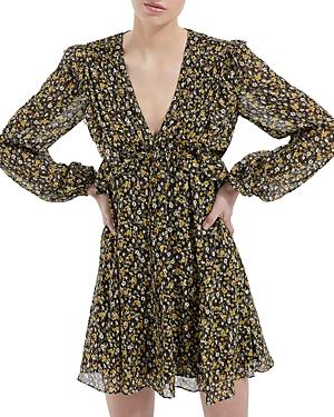 The Kooples Camo Flowers Ruffled Mini Dress