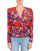 The Kooples Summer Night Floral Silk Blouse