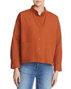 Eileen Fisher Organic Cotton Mandarin Collar Jacket