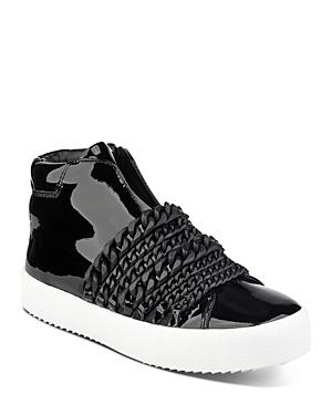 Kendall And Kylie Women's Duke Patent Leather & Chain Trim Zip Sneakers