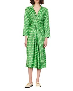 Sandro Eliana Silk Midi Dress