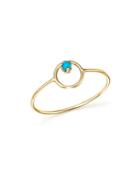 Zoe Chicco 14k Yellow Gold Turquoise Circle Ring