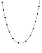 David Yurman Sterling Silver Cable Collectibles Bead & Chain Necklace With Black Onyx, 36