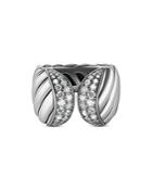 David Yurman Sculpted Cable Ring With Pave Diamonds