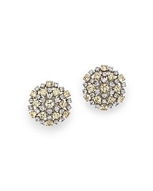 Roberto Coin 18k Yellow & White Diamond Cluster Earrings