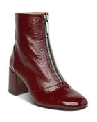 Whistles Women's Rowan Round Toe Patent Leather Mid-heel Booties
