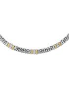 Lagos 18k Gold And Sterling Silver Diamond Lux Triple Station Necklace, 16