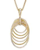 David Yurman 18k Yellow Gold Origami Pendant Necklace With Diamonds, 32
