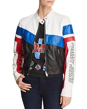 Tommy Jeans Color-block Faux Leather Racing Biker Jacket - 100% Exclusive