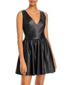 Aqua Faux Leather Fit And Flare Dress - 100% Exclusive