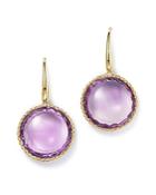 Roberto Coin 18k Yellow Gold Ipanema Round Earrings With Amethyst