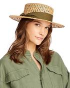 Aqua Open Weave Straw Boater Hat