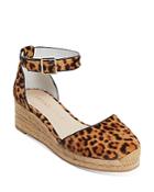 Jack Rogers Women's Palmer Calf Hair Ankle Strap Espadrille Wedge Sandals