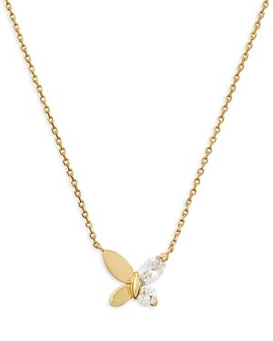 Kate Spade New York Social Butterfly Cubic Zirconia Butterfly Mini Pendant Necklace, 16-19