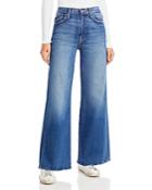 Mother The Tomcat Roller Wide Leg Jeans In Where Is My Mind?