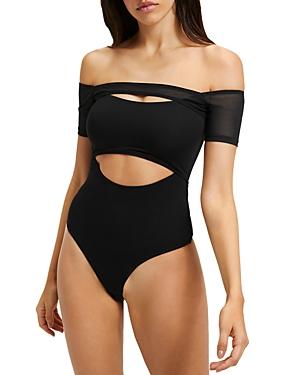 Good American Off The Shoulder Cutout Bodysuit